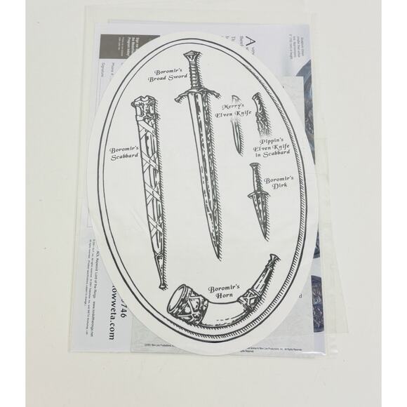 Sideshow Weta The Arms of the Fellowship Weapons Set Collection 2 LOTR New - Picture 4 of 7